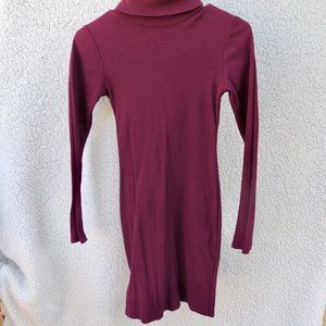 Tillys Bozzolo Tight Maroon Short Sweater Dress with Turtle Neck